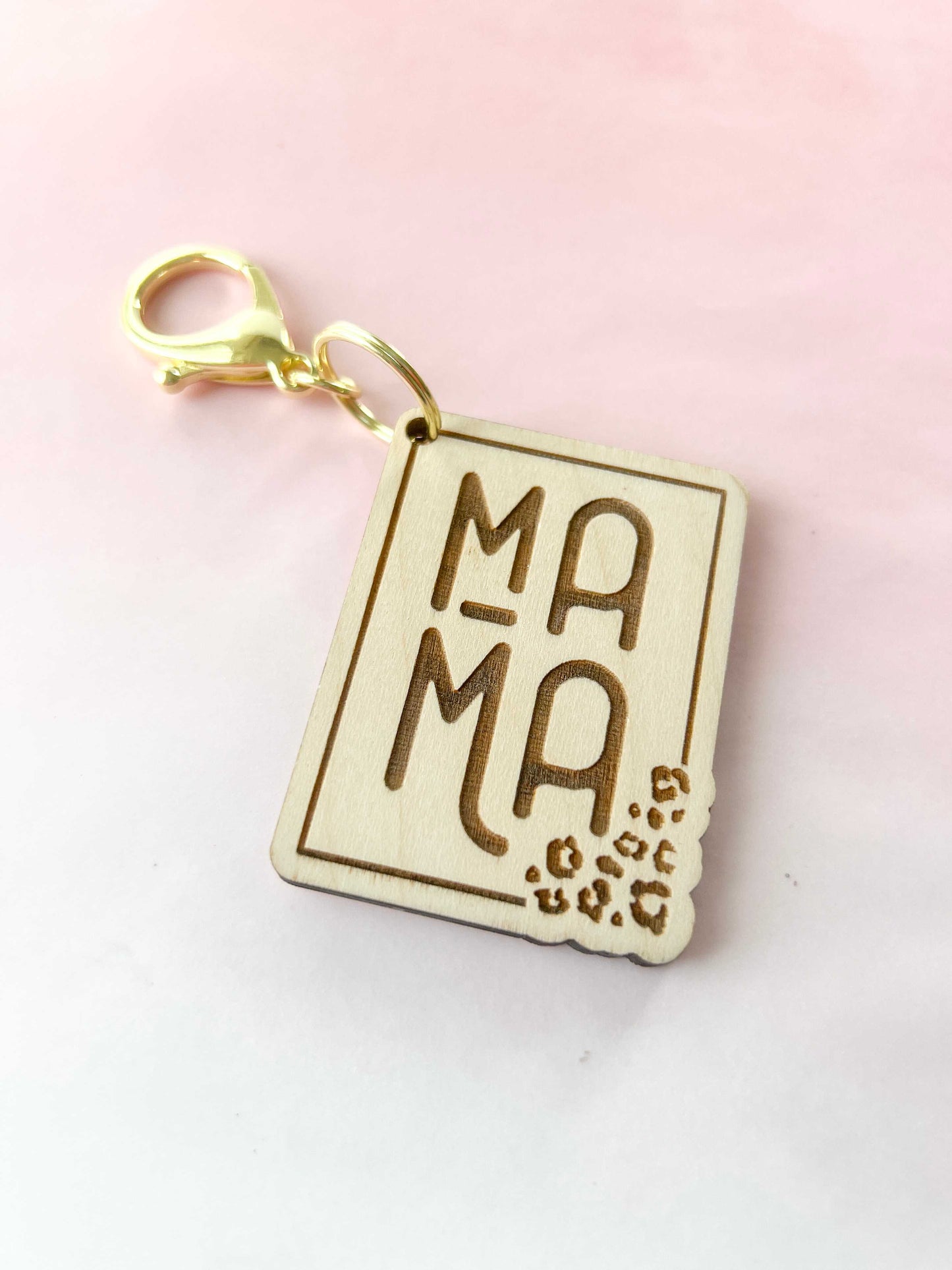 Mama Wooden Laser Engraved Keychain