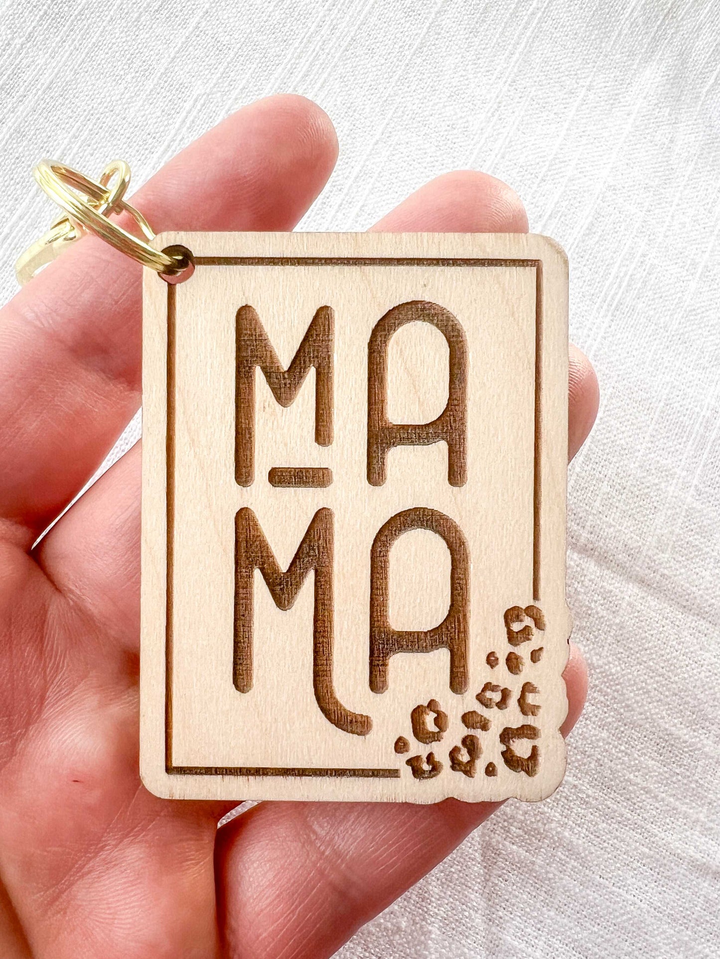 Mama Wooden Laser Engraved Keychain