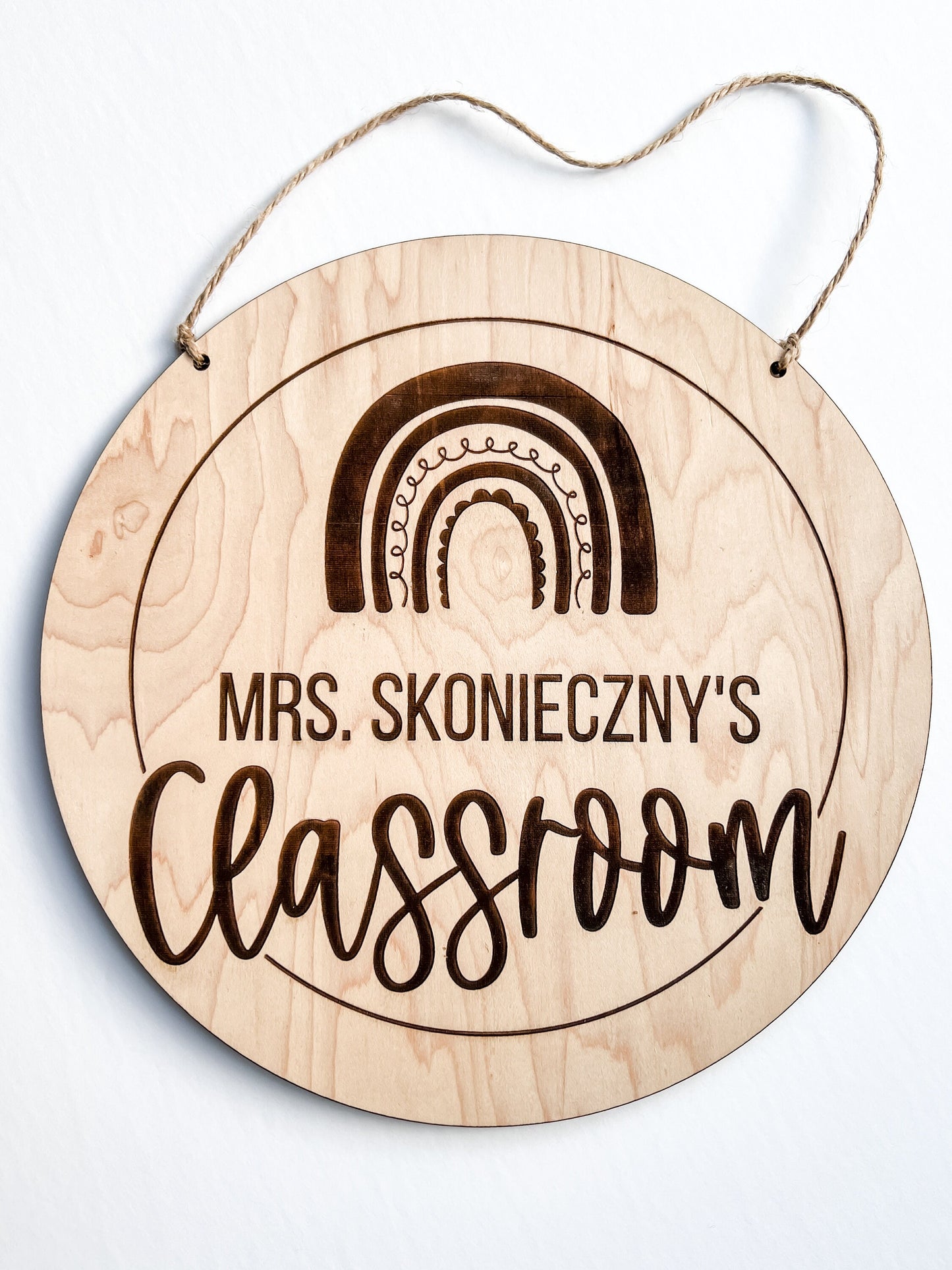 Personalized Teacher Name Door Hanger Sign