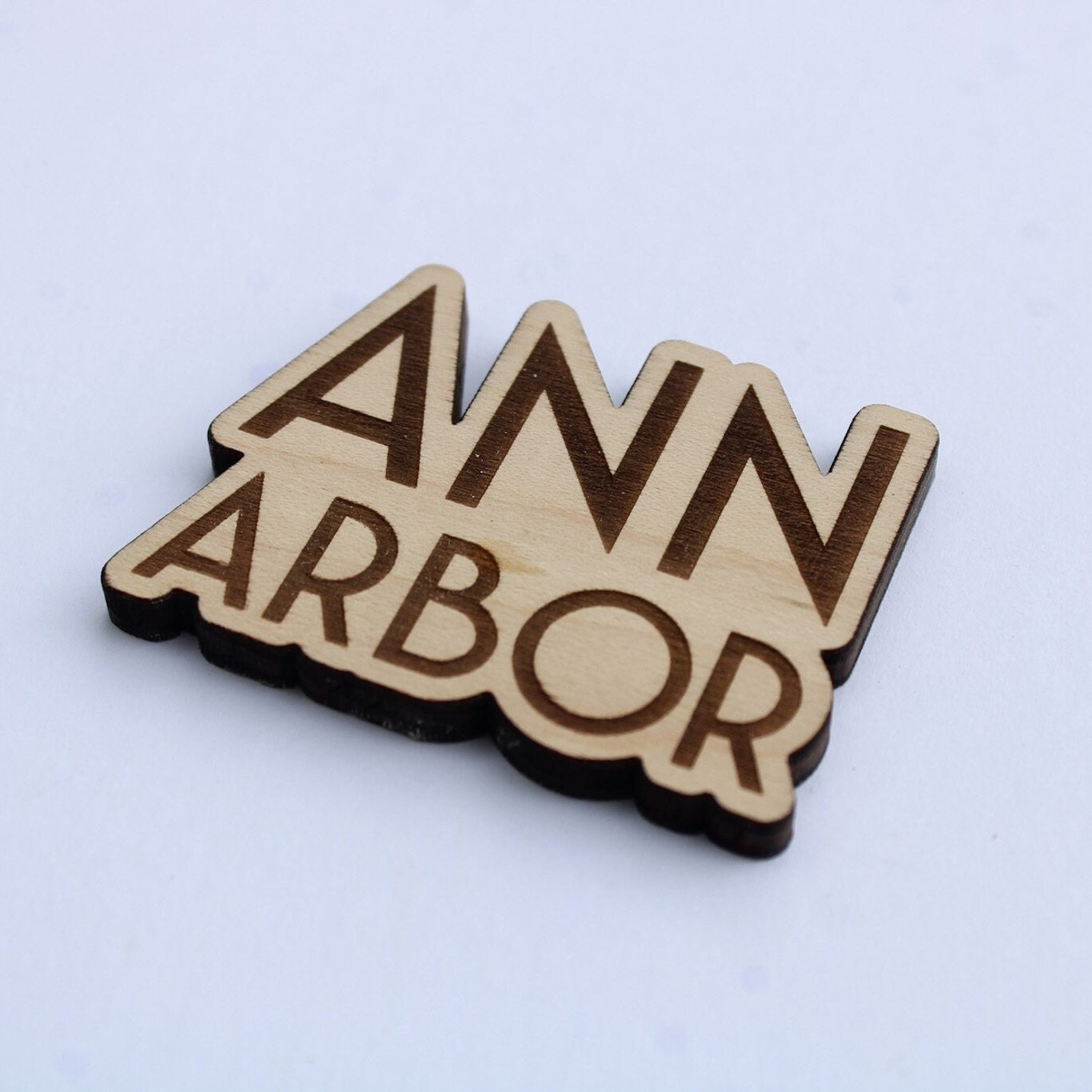 Ann Arbor Michigan Wooden Magnet Souvenir