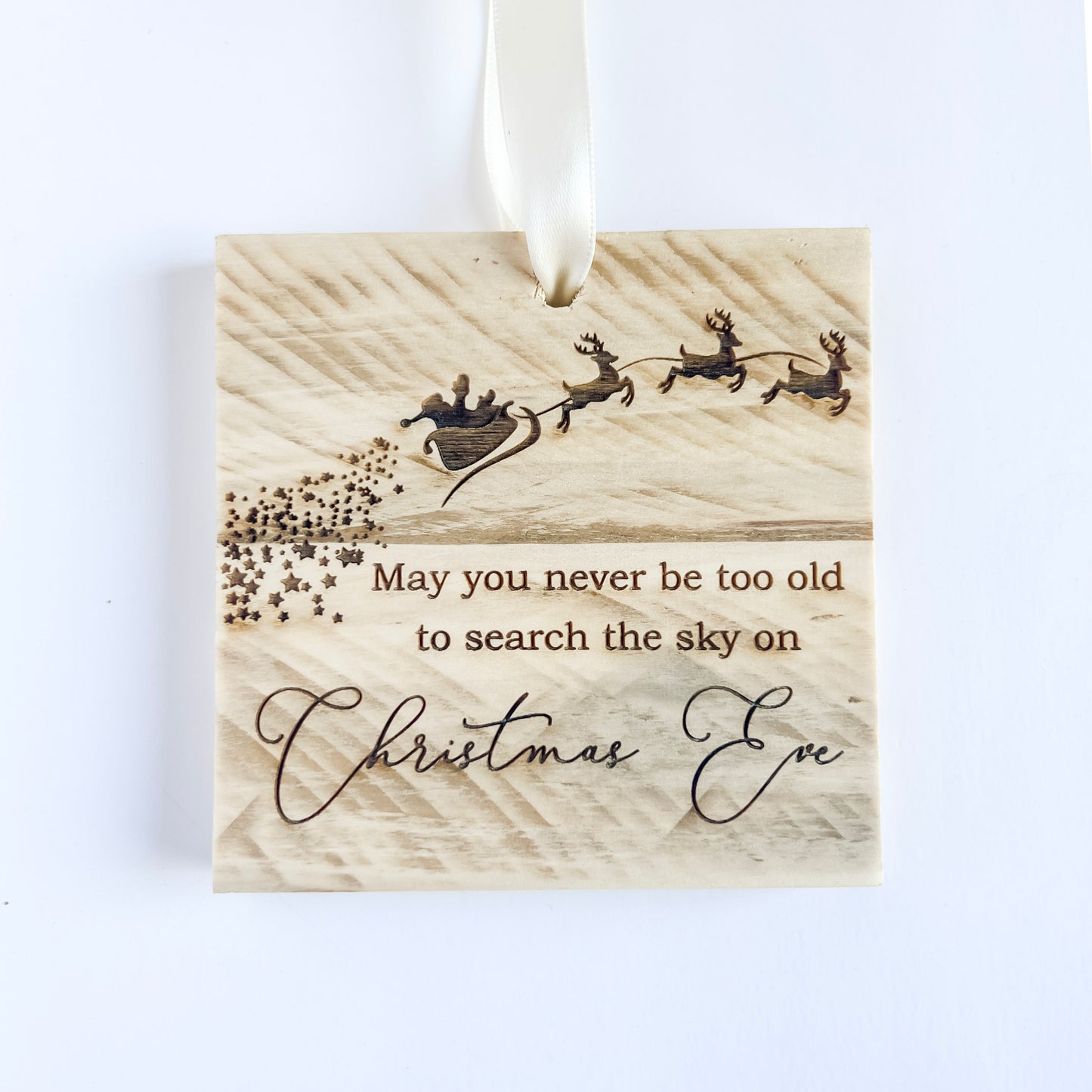May You Never Be Too Old to Search The Sky On Christmas Eve Ornament