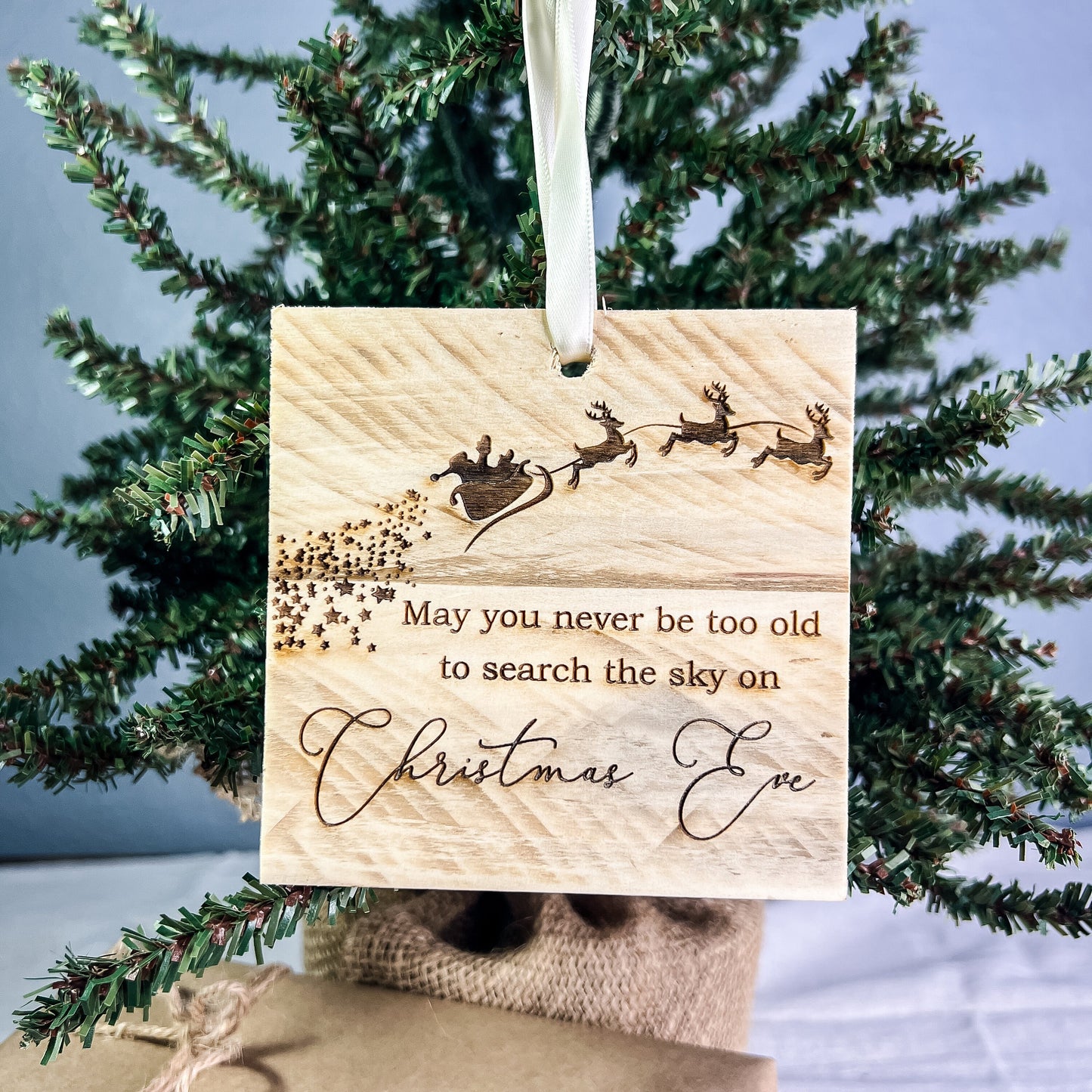 May You Never Be Too Old to Search The Sky On Christmas Eve Ornament