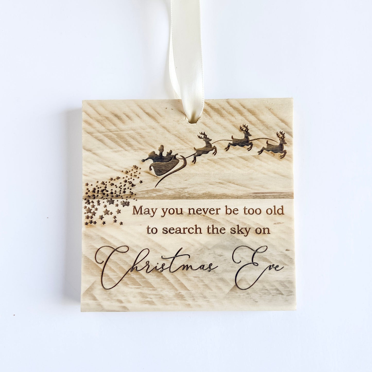 May You Never Be Too Old to Search The Sky On Christmas Eve Ornament