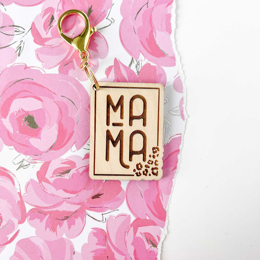 Mama Wooden Laser Engraved Keychain