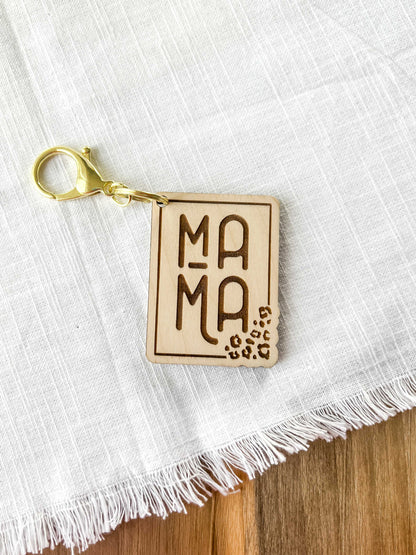 Mama Wooden Laser Engraved Keychain