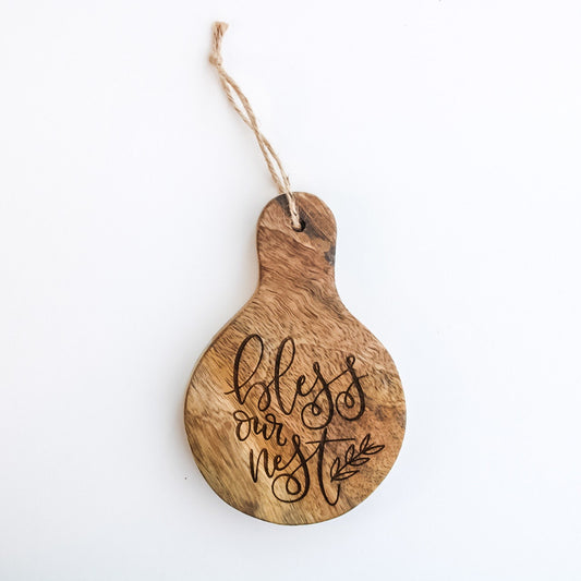 Bless This Nest Laser Engraved Small Cutting Board