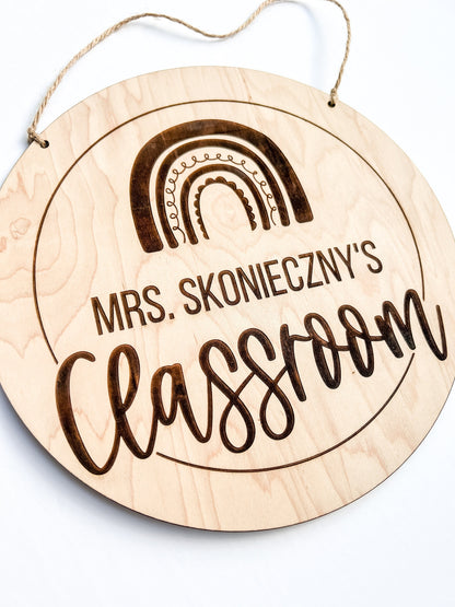 Personalized Teacher Name Door Hanger Sign