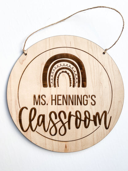 Personalized Teacher Name Door Hanger Sign