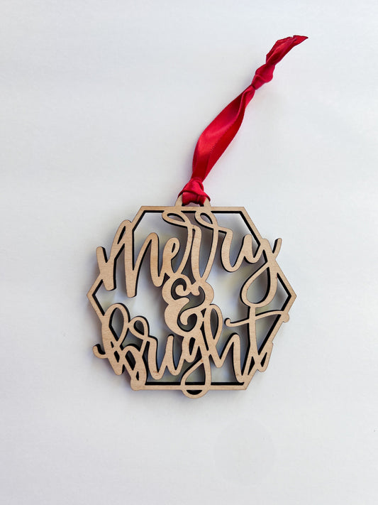 Merry and Bright Christmas Ornament