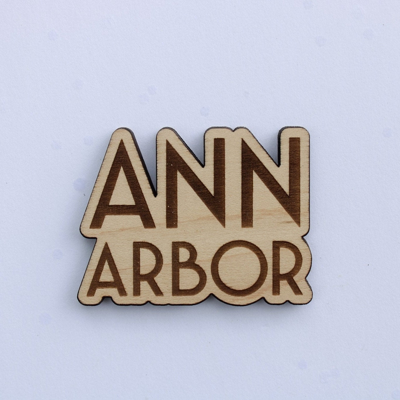 Ann Arbor Michigan Wooden Magnet Souvenir