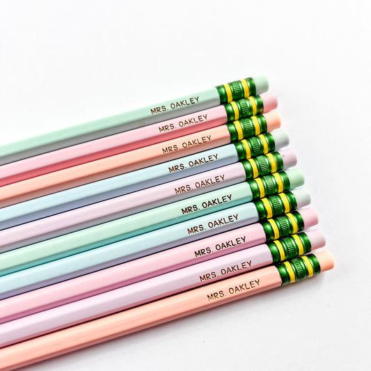 Personalized Engraved Pastel #2 Ticonderoga Pencil Set